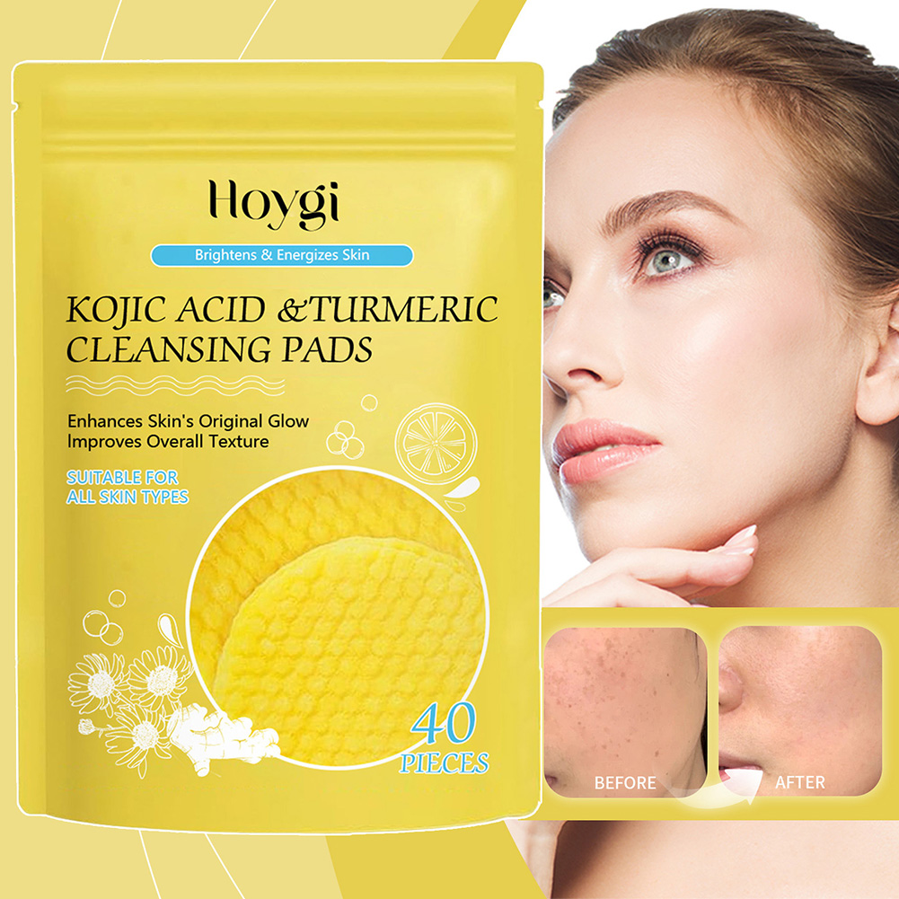 Turmeric - Kojic Acid ขมิ้นแผ่นทําความสะอาดขมิ้น Face Scrub Pads