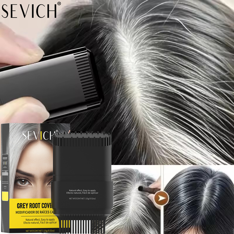 Ginger Tea - 2in1 ย้อมผมพร้อมหวีสีดําสีน้ําตาลกาแฟติดทนนานสีผมชั่วคราวปกคลุมขนสีขาวเส้นผมปากกาล้างทําความสะอาดได้